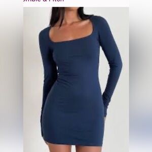 Abercrombie & Fitch Deep Blue Long Sleeve Dress